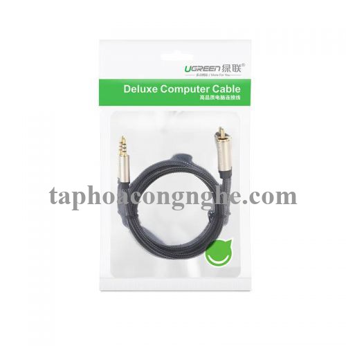 Ugreen 20734 3M chỉ dùng cho tv xiaomi màu Xám Cáp âm thanh bông sen Coaxial sang 3.5mm dương cao cấp AV132 30020734